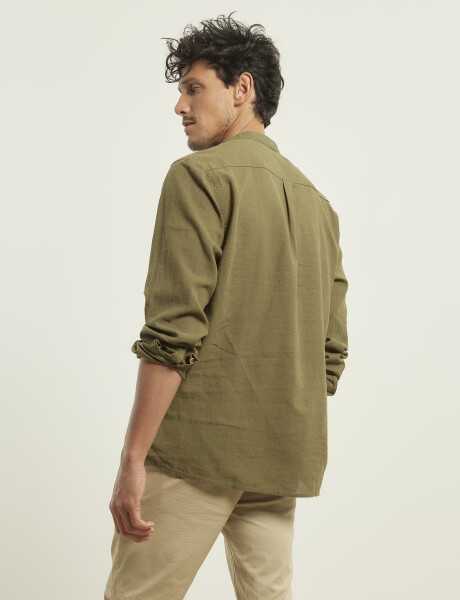 012105 CAMISA HARRINGTON LABEL DE LINO Verde