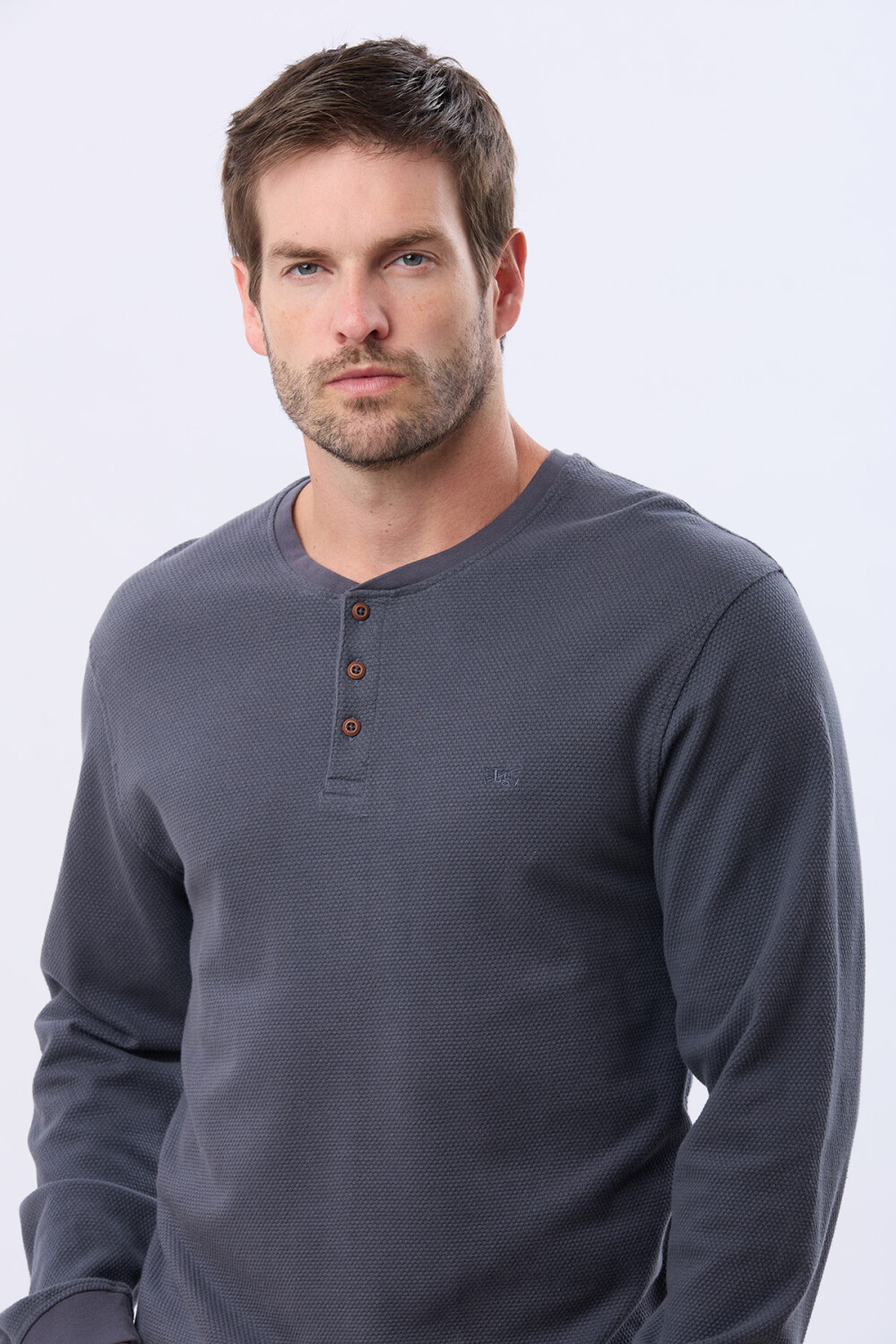 REMERA TEXTURADA DE ALGODÓN Azul