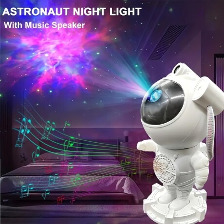 Lámpara Astronauta Proyector De Estrellas 360° Galaxia Aurora Nebulosa Violeta