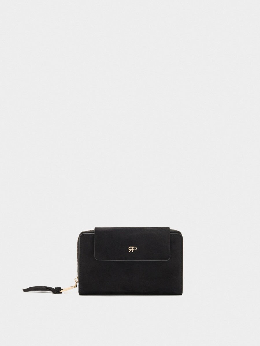 Cartera Efecto Ante negro