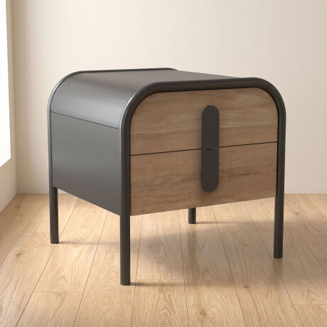 MESA DE LUZ 2 CAJONES MADERA-Y-METAL ARIA
