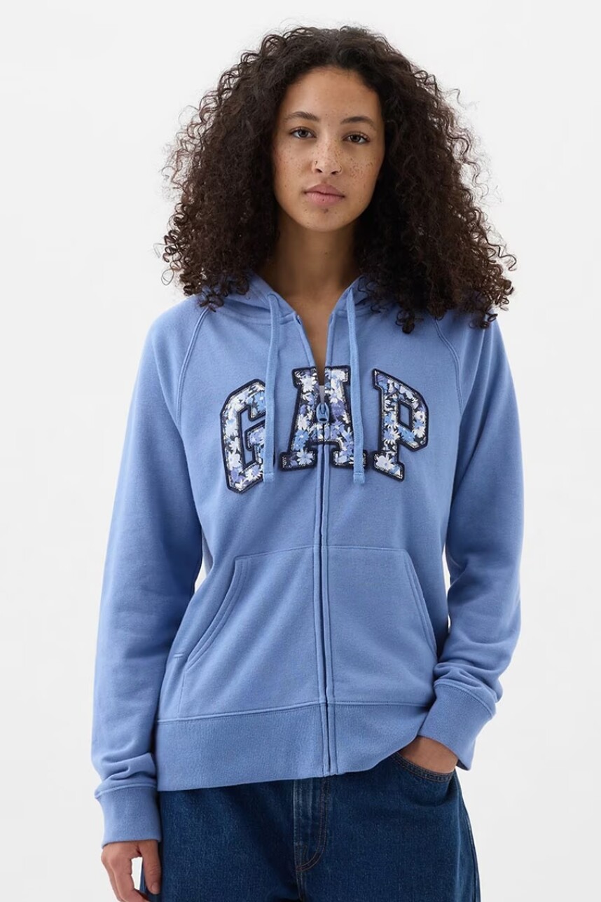 Canguro Con Cierre Logo Gap Mujer Sp Blue Floral