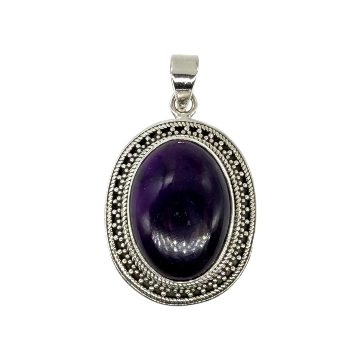 Dije Oval- Plata 925 - Amatista Imperial-CP4635 - conpiedra 