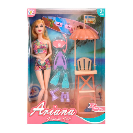 Muñeca articulada con accesorios de playa Muñeca articulada con accesorios de playa
