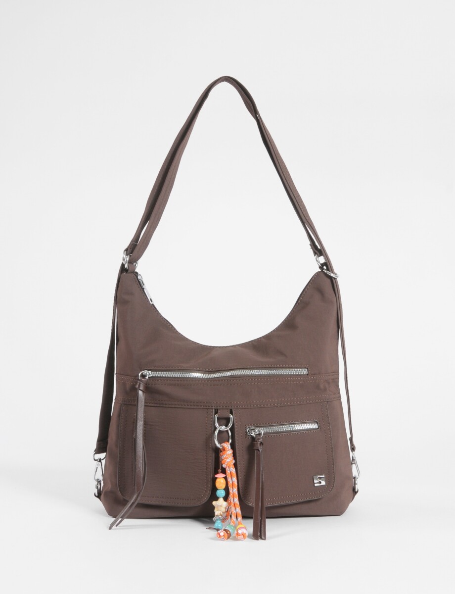 Hobo mochila con llavero removible - chocolate 