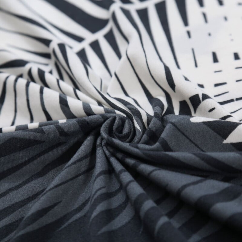 Funda sillón 3 cuerpos estampada Hojas Grises