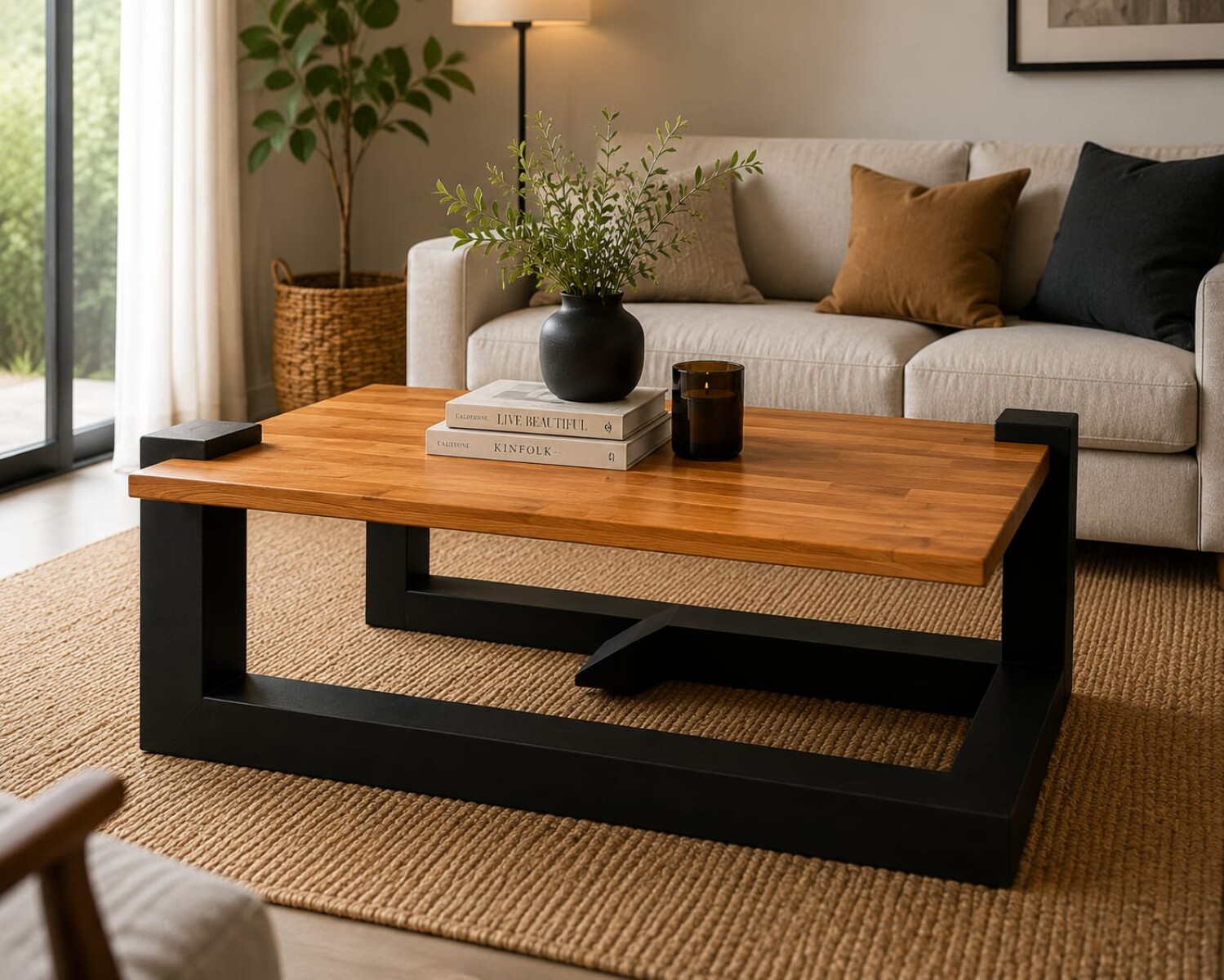 Mesa ratona hierro/madera Dayman 