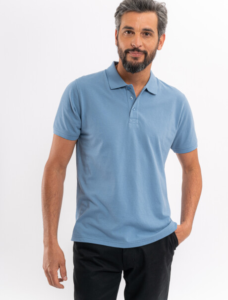 Remera m/c lisa azul piedra