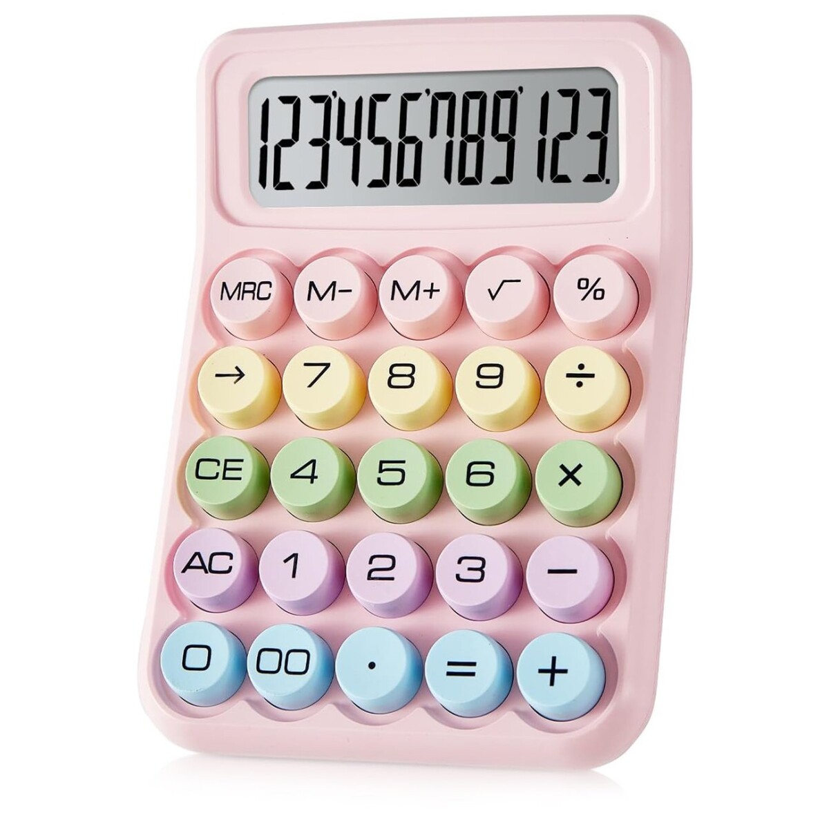 Calculadora Escritorio 12 Digitos Pantalla Grande Escolar - Color Variante Rosa 