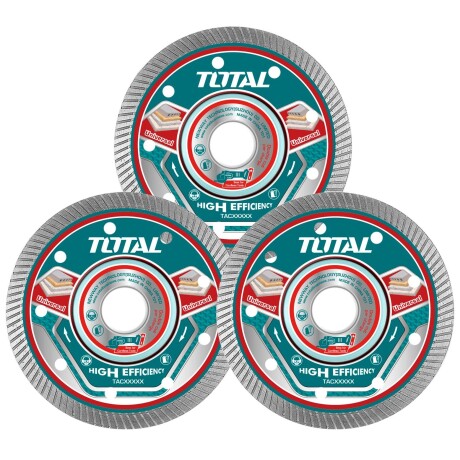 Set 3 Discos Corte Diamantados Para Amoladora 4.1/2" (Eje 22.2mm) Set 3 Discos Corte Diamantados Para Amoladora 4.1/2" (Eje 22.2mm)