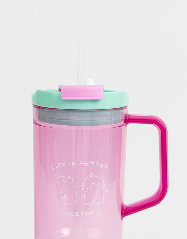 Accesorios Cocina Perrito Vaso Alto De Plástico Estampado. - Violeta Lila
