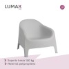 Silla Plastico Skarpo Jardin Liso Gris