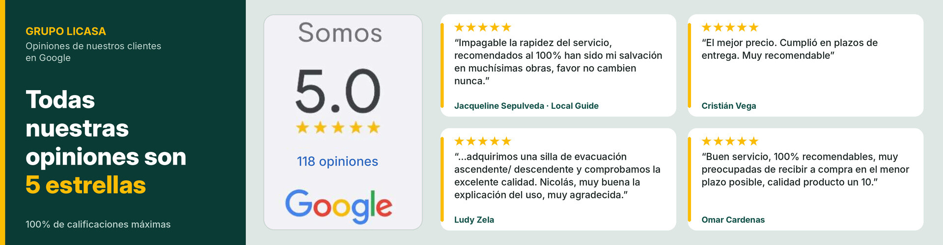 5 estrellas en comentarios de Google página 2