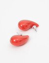 Aros Colgantes Cortos Color Aro Gota Corto Rojo - Rojo Medio