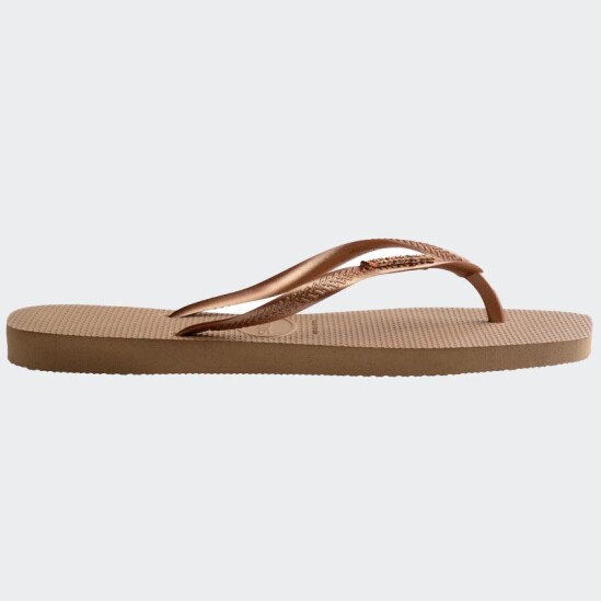 Ojotas Havaianas Slim Square Logo Metallic Dorado