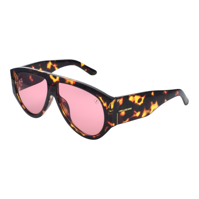 Lentes de Sol Chilli Beans Liverpool Animal Print - Rosa