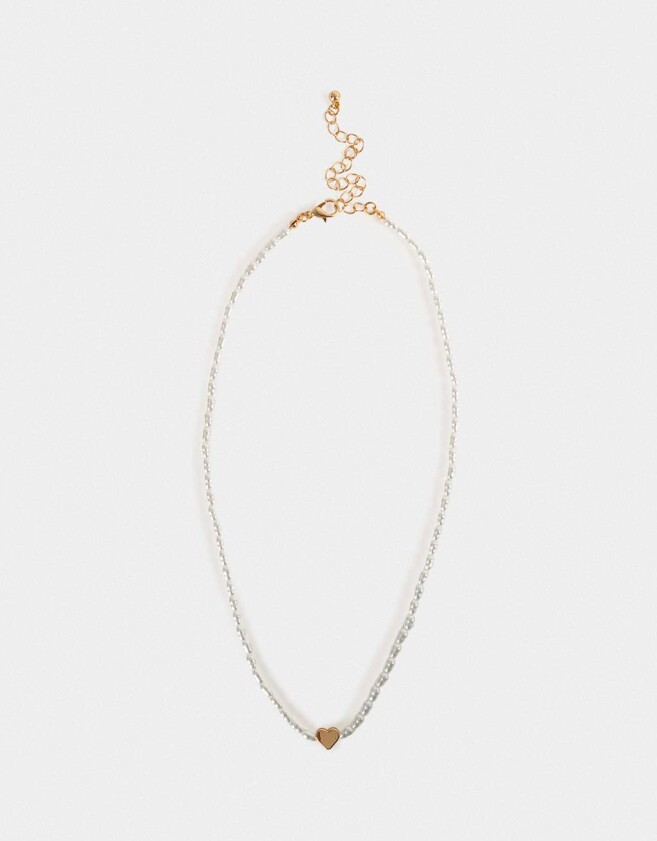 Collares Cortos Corazón Collar Corto Con Perlas - Dorado