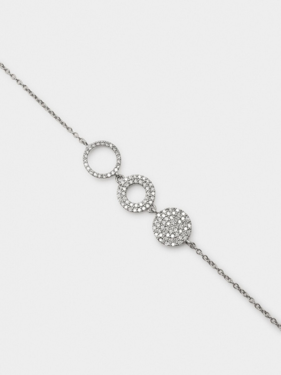Pulsera De Detalle De Aros Con Circonitas plateado