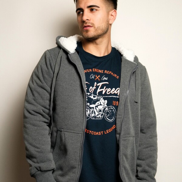 Campera Felpa y Corderito Grey
