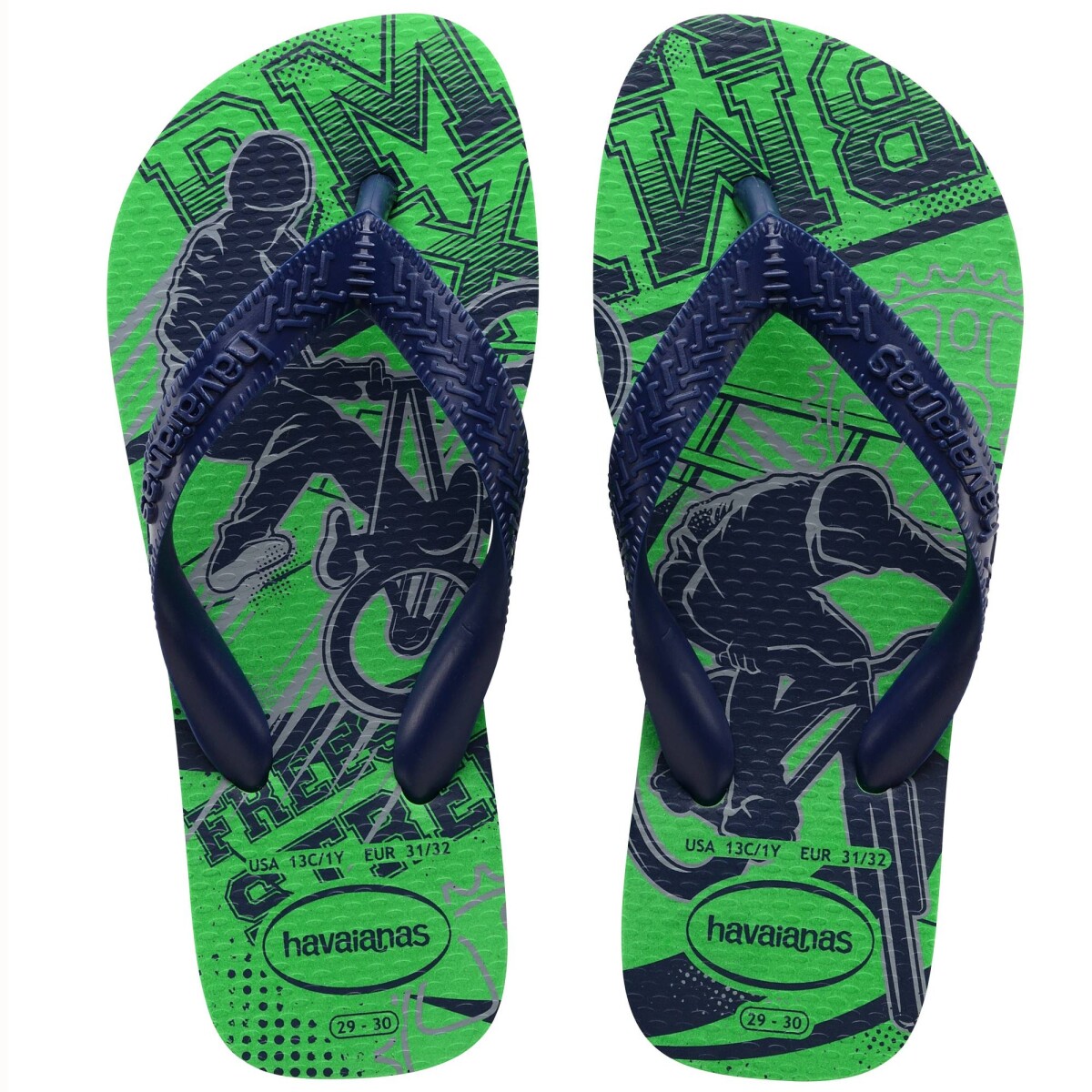 Sandalias Infantiles Havaianas Kids Athletic - Verde Hoja 