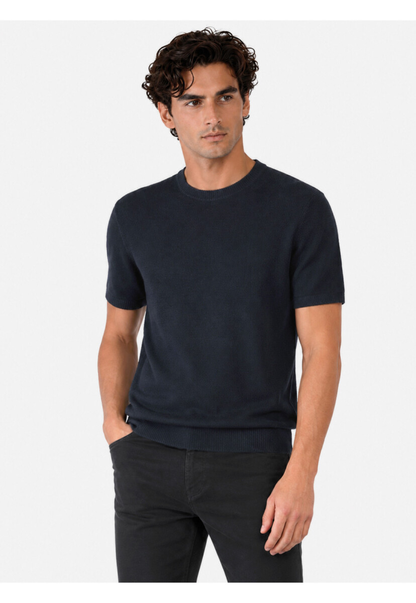 Remera tejida a la Base - NEW BLUE 