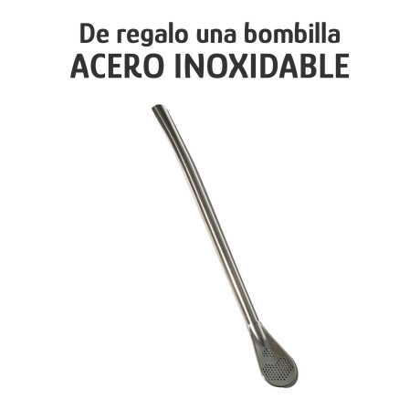 Set Matero Termo Bala 750ml +mate 140ml +bombilla regalo Plateado