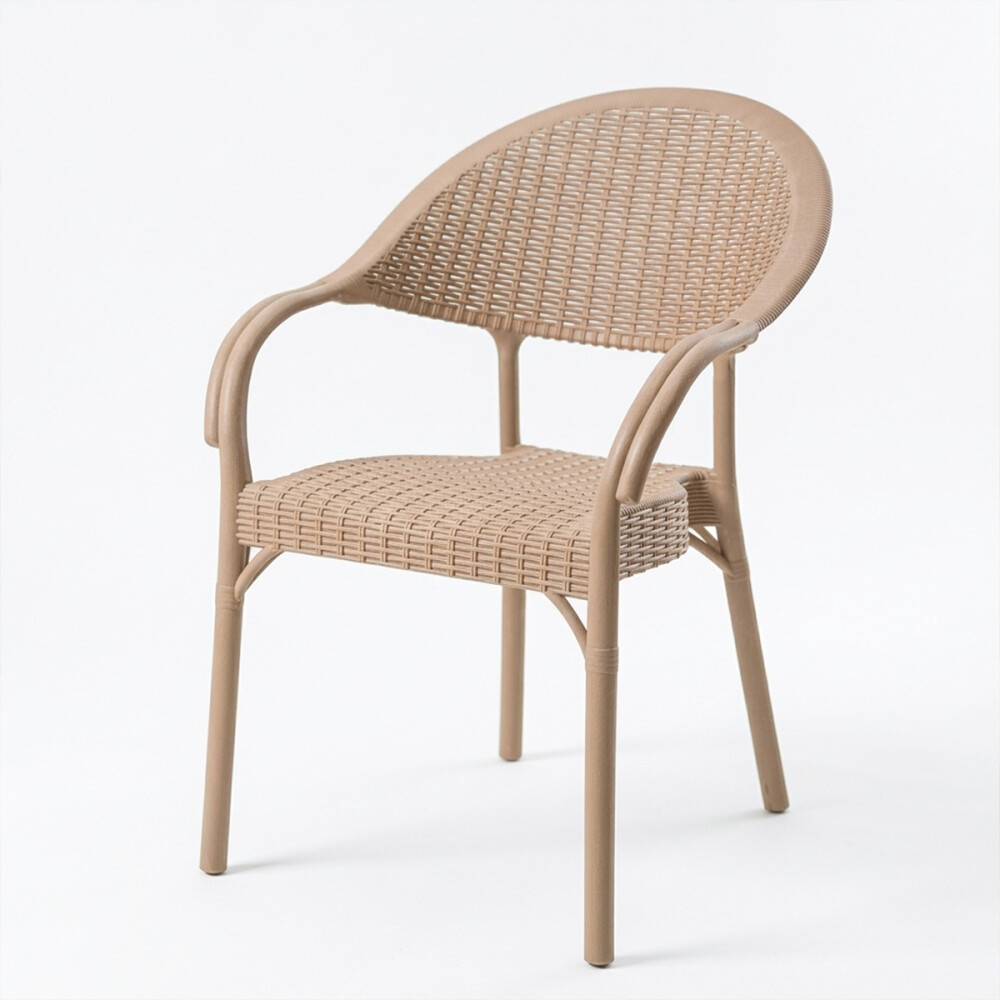 Silla de exterior Bambú Beige