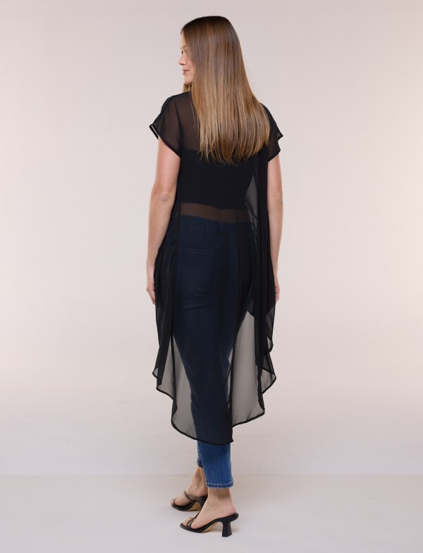 Blusa Larga Gasa NEGRO