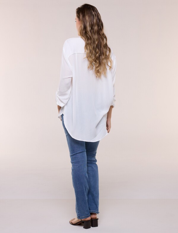 Camisa Holgada Texturada CRUDO