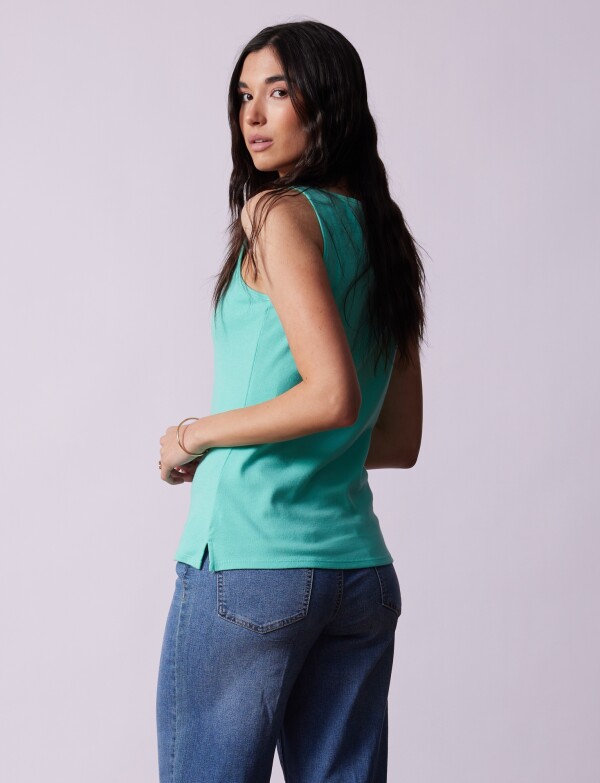 Musculosa Algodon Basica VERDE