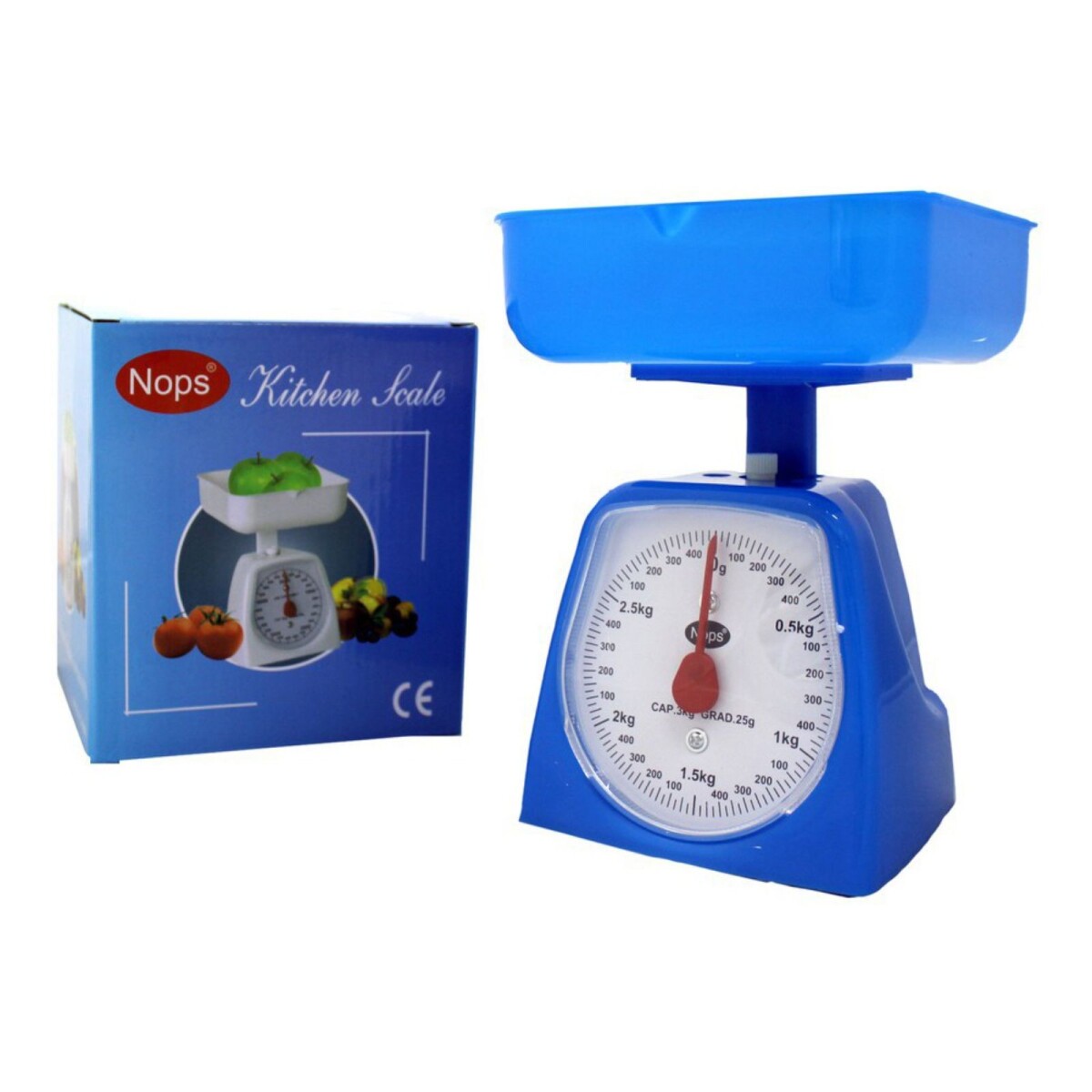 Balanza Cocina Hasta 3 Kilos C/ Bandeja Porta Verdura Fruta - Color Variante Azul 