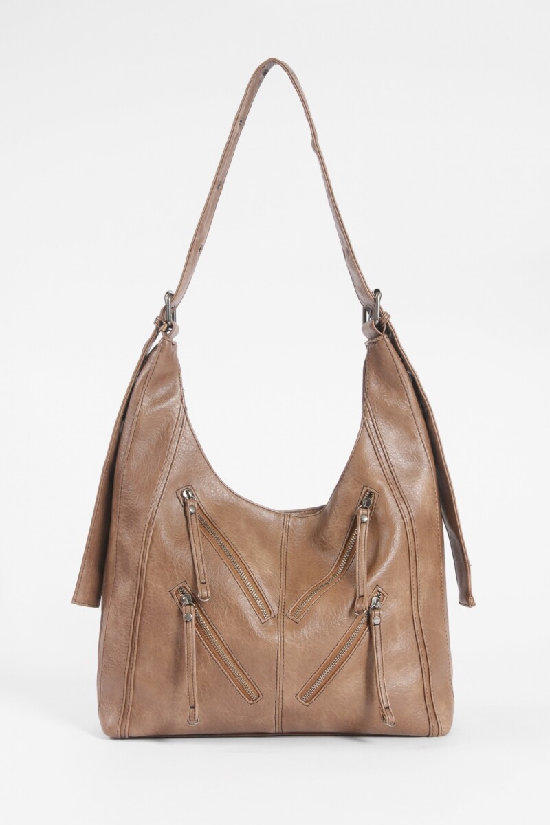 Cartera soft ojalillos marrón