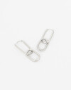 Aros Colgantes Cortos Metal Aros Cortos Eslabones Acero - Plateado