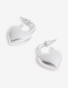 Aros Argollas Metal Aros Corazón Metal. - Plateado