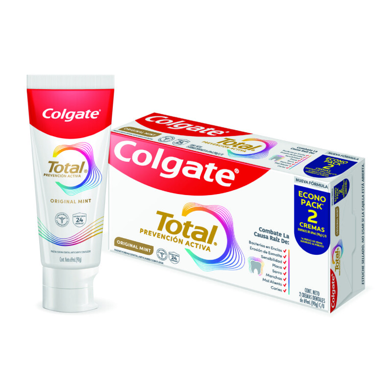 Pasta De Dientes Colgate Total Original Mint 90 Grs. 2 Uds. Pasta De Dientes Colgate Total Original Mint 90 Grs. 2 Uds.