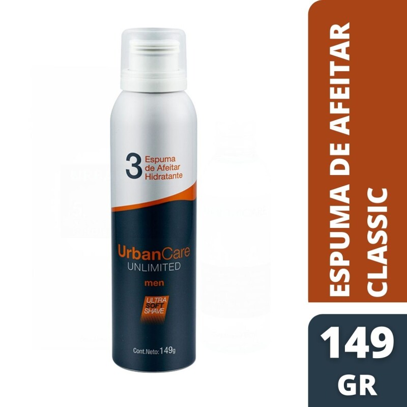 Espuma de Afeitar Urban Care Unlimited for Men Classic 149 GR Espuma de Afeitar Urban Care Unlimited for Men Classic 149 GR