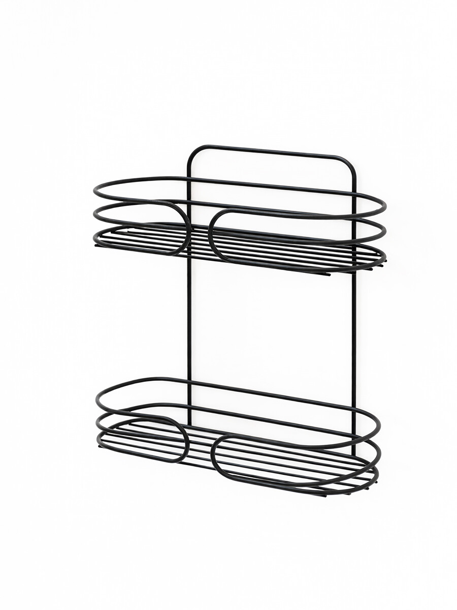ESTANTE ORGANIZADOR DOBLE DE METAL - NEGRO 