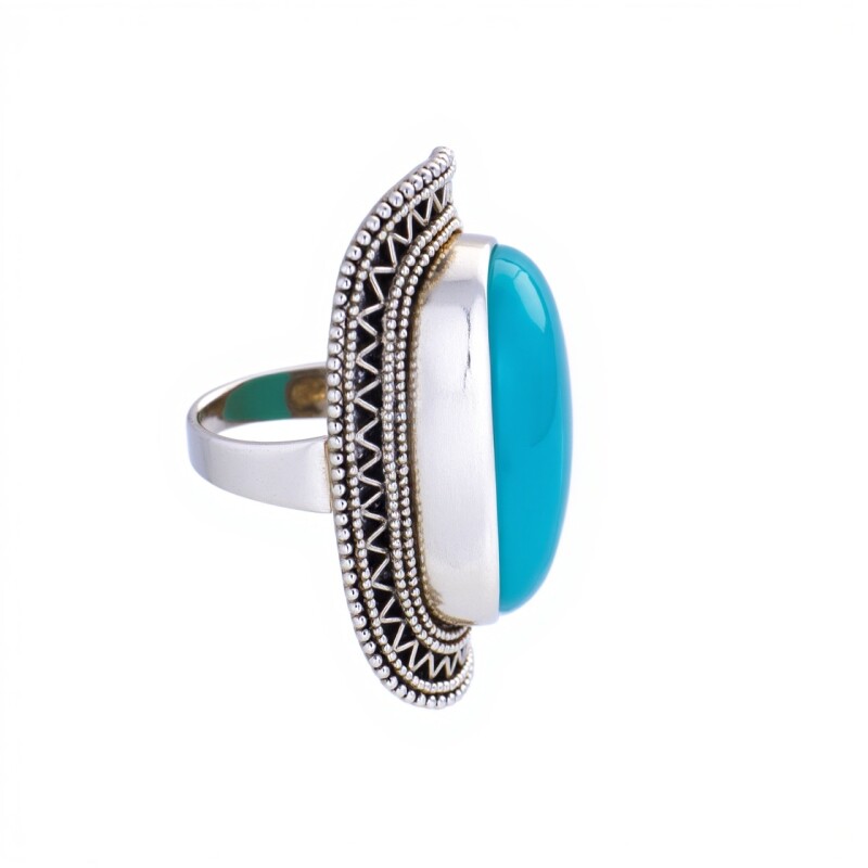 Anillo Vintage-Plata 925-Piedra Calcedonia-AN3256 conpiedra