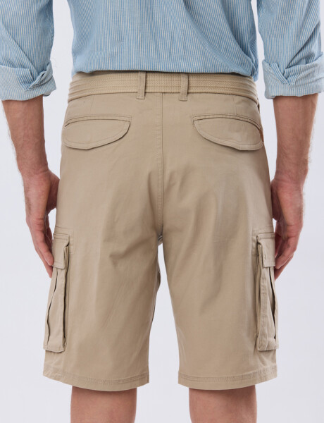 BERMUDA CARGO CON CINTO Beige