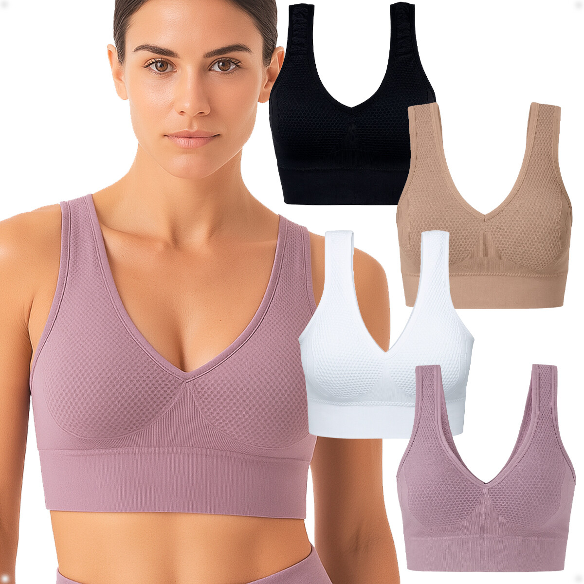 Soutien Top Sin Costuras De Espalda Ancha - Rosa 