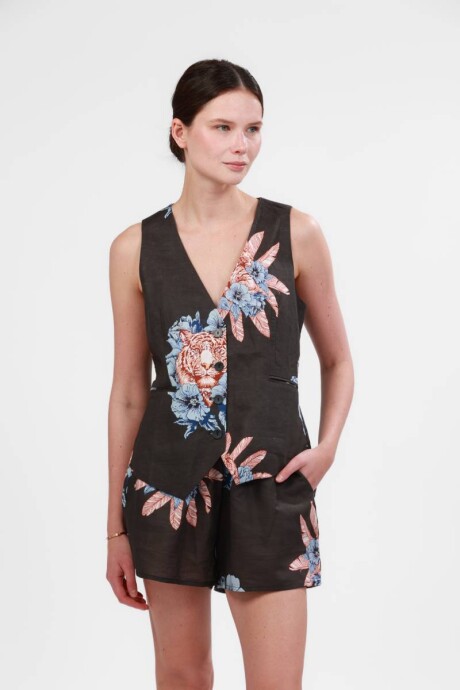 Pre Venta - Short Tiger Bloom Grey Pre Venta - Short Tiger Bloom Grey