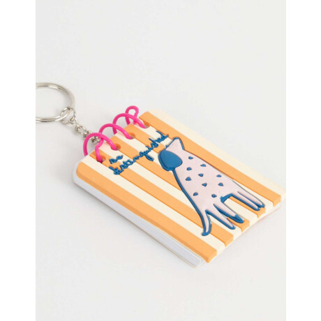 Llavero Y Charm De Libreta De Perrito Naranja Claro
