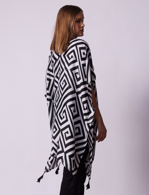 Kimono Printed NEGRO/BLANCO