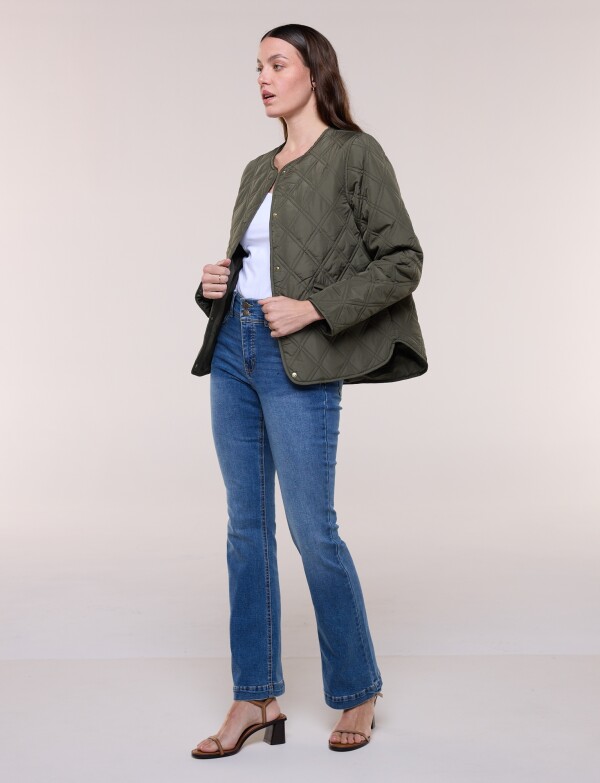 Campera Matelassé Broches A Presión OLIVA