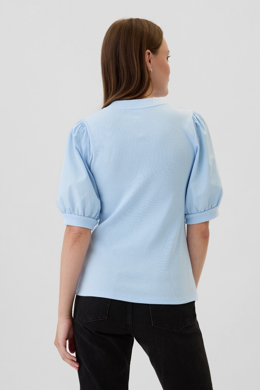 Remera Con Botones Mujer Cerulean Blue