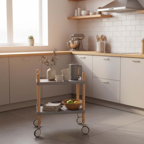 MULTIUSO 2 ESTANTES MADERA-Y-PU GRIS ELITE