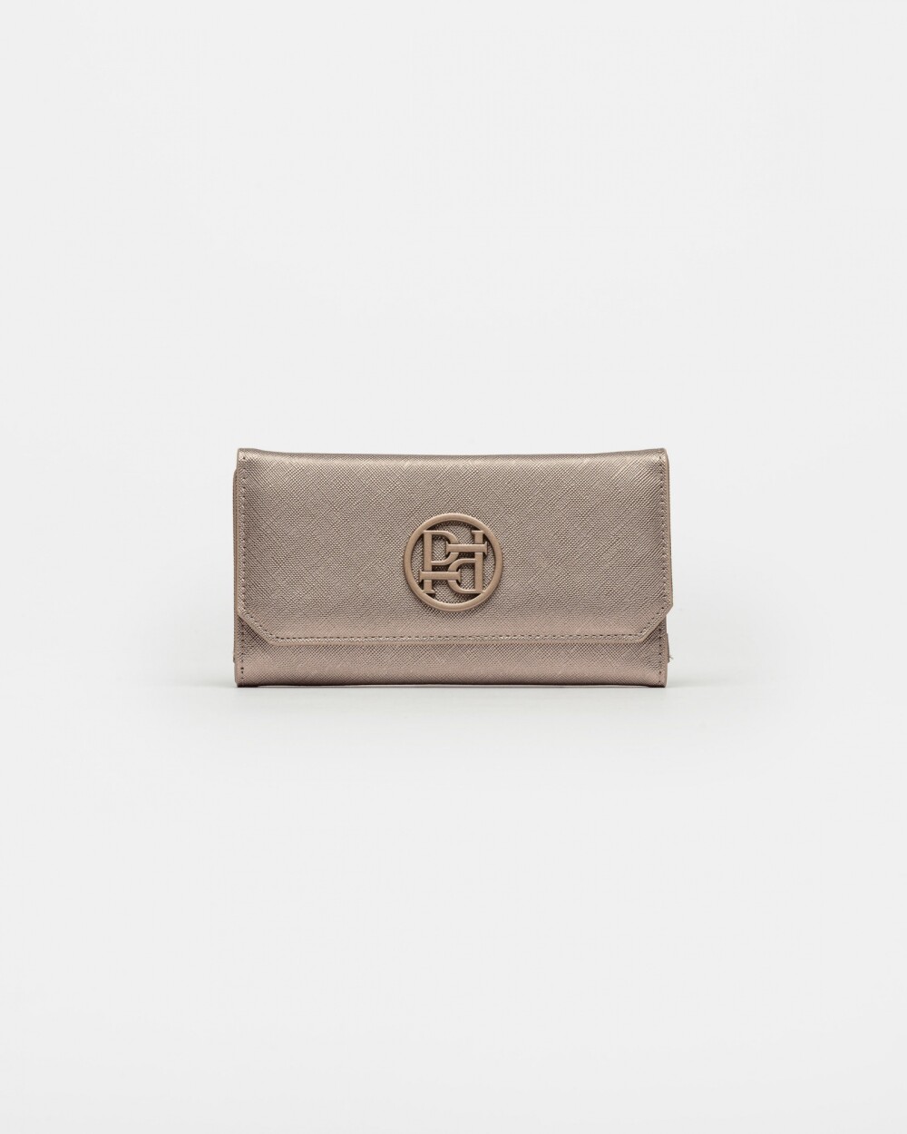 Billetera P&P En Efecto Cuero Zaffiano Metalizado