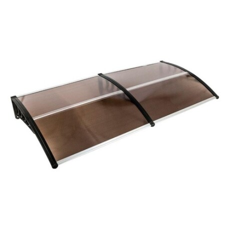 Alero Policarbonato Transparente Y Soporte Negro 1.0 X 0.6 M Marrón