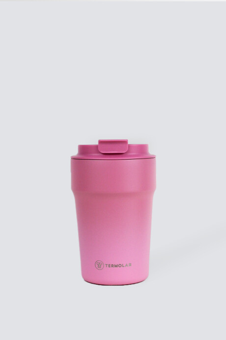 Vaso Termolar con tapa Fucsia