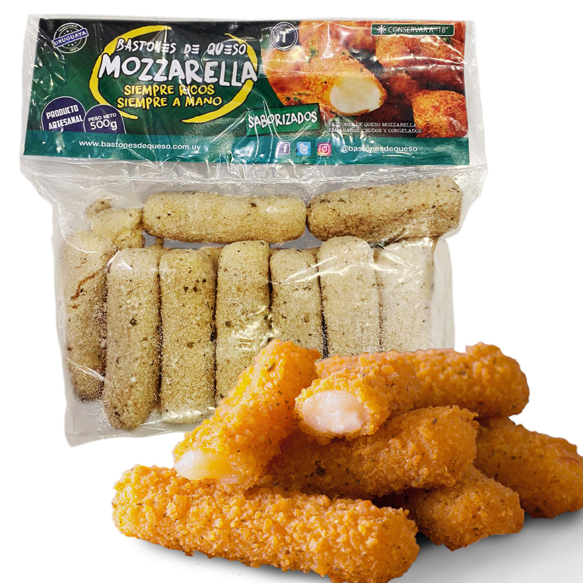 Bastones de Muzzarella Saborizados 500 Grs 